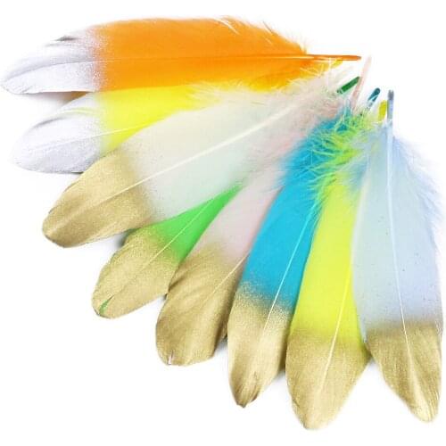Spray Gold/Silver Goose Feathers 15-20 CM Decoration for Home Party Wedding Clothes Crafts Plumes Diy Jewelry Accessory 10 Pcs