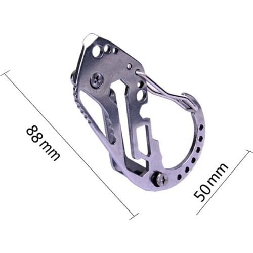 10pcs Camping Hiking Multi-tool Stainless Steel Key Holder Organizer Outdoor Carabiner Clip EDC Tool screwdriver wrench FW103