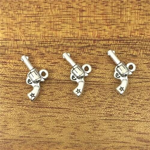 10pcs Charm Pistol Star 19*14mm Tibetan Silver Pendant Accessories Pendant DIY Bracelet Necklace Accessories Accessories