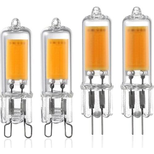 10X New arrival Glass G9 G4 2W 3W No Flicker LED COB Bulb 220V Light Home Chandelier Spotlight Replace Halogen Lamps Bombillas