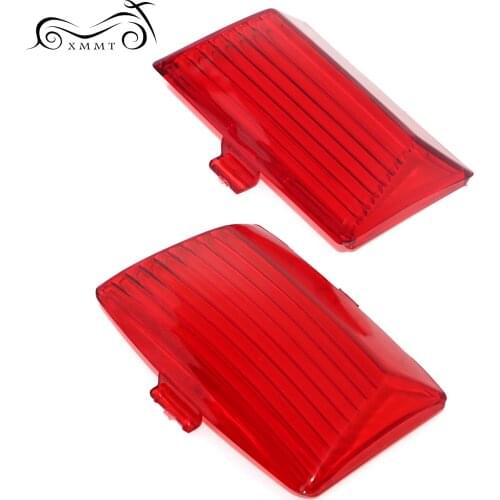 2X Motorcycle ABS Red Mud Guard Fender Tips Light Lamp Lens Cover For Harley Electra Glide Heritage Softail Classic