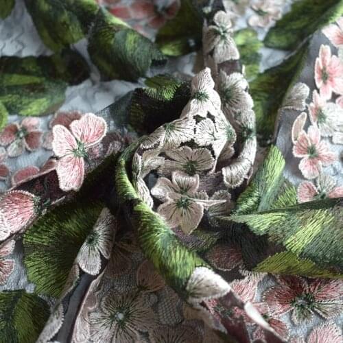 3D Hydrangea fashion fabrics mesh embroidery african lace fabric for wedding dress tissus au metre telas tela DIY jacquard tissu
