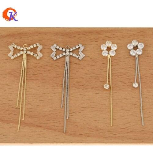 Cordial Design 50Pcs Jewelry Accessories/Earring Findings/CZ Charms/Claw Chain/Hand Made/Earrings Connectors/DIY Jewelry Making