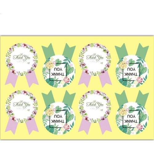 80PCS/Lot HandMade Medal Shape Seal Sticker Baking Packaging Sealing Paste Kraft Paper Label Seal Sticker 2 styles