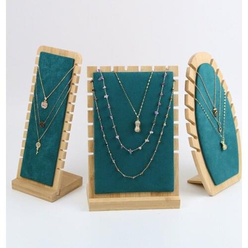 Wooden Jewelry Box Display Stand Rack for Necklace Earring Pendant Chain Holder Display Board Storage Box Jewelry Display Shelf