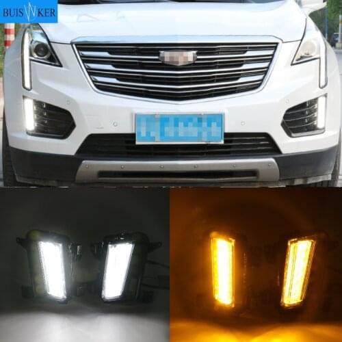 For Cadillac XT5 2016 2017 2018 - 2020 Dynamic Turn Signal Waterproof Car DRL 12V LED Daytime Running Light Fog Lamp Decoration