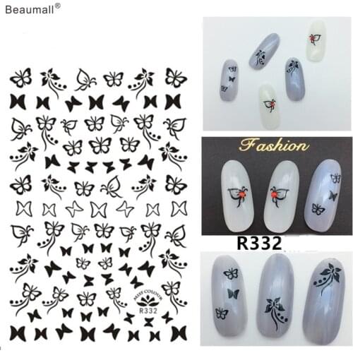 Elegant Butterflys Nails Art Manicure Back Glue Decal Decorations Nail Sticker For Nails Tips Beauty