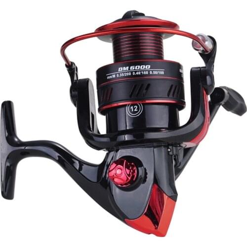 DM1000-7000 Spinning Reel Series 12BB Stainless Steel Bearing 5.2:1/4.7:1 Speed Metal Spool Coil Fishing Reel left and right