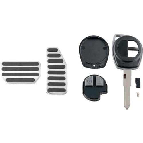 Car Smart Remote Key 2 Buttons with Gas Accelerator and Brake Pedal Cover Kit for Suzuki Jimny 2012 2013 2014 2015