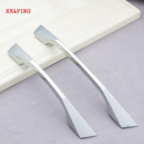 KK&FING European Zinc Alloy Chrome Cabinet Handles Drawer Knobs Kitchen Cupboard Wardrobe Door Pulls For Furniture Hardware