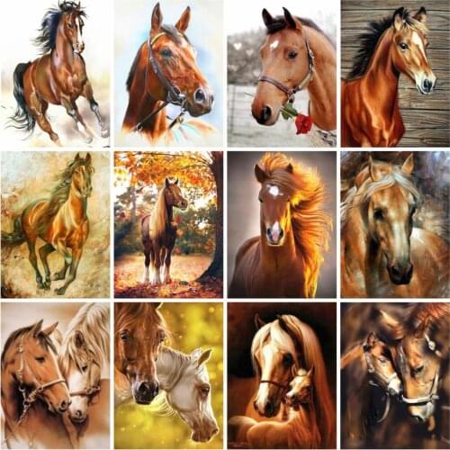 5D Square/Round Diamond Painting Horse Diamond Embroidery Animals Cross Stitch Bead Picture Kits Handicraft Art Decoration Home