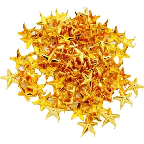 Fityle 100Pcs Punk Star Metal Stud Claw Rivets For Bags Clothes Leathercraft 10mm
