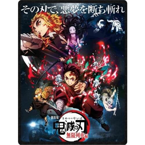 Demon Slayer Soft Flannel Fleece Kids Travel Blanket Winter Baby Nap Warm Blankets Customized Bedspread