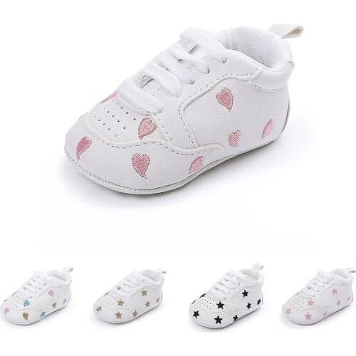 Newborn Baby shoes Unisex Lace-Up Star pattern rubber-soled anti-slip learn some sneakers indoor infant baby boy girl shoes