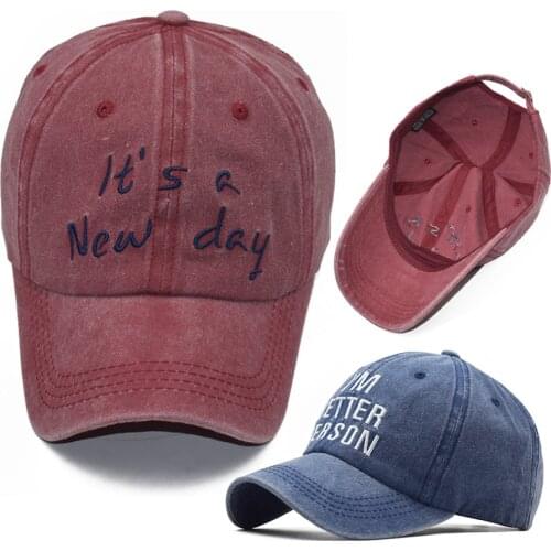 New Letter Embroidery Baseball Cap Cotton Washed Adjustable Snapback Hat Women Men Hip Hop Dad Hats Panama All Matched Dad Hats