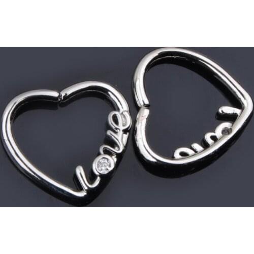 New Fashion A Pair Ear Clip Style Earring Earrings Beautiful Shiny Heart Love Word Stainless Steel Earring Earrings for Women