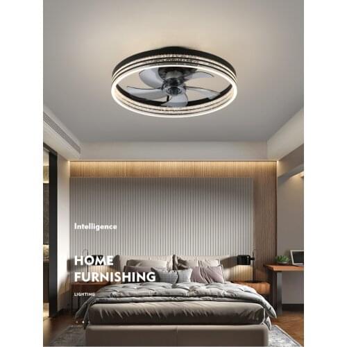 New acrylic ceiling fan lamp LED variable frequency ceiling fan lamp living room bedroom dining room light luxury fan Chandelier