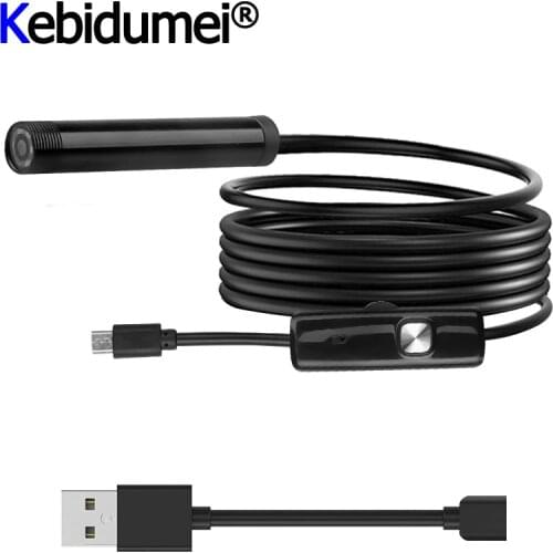 Portable 1M 7mm USB Cable Mini Rigid Inspection Camera Snake Tube Waterproof Endoscope Borescope With 6 LED For Android Phone