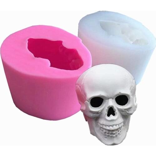 Aouke DIY Epoxy Resin Skull Silicone Mold Halloween Series Funny Desktop Table Decoration Plaster Crafts Skull Silicone Mold