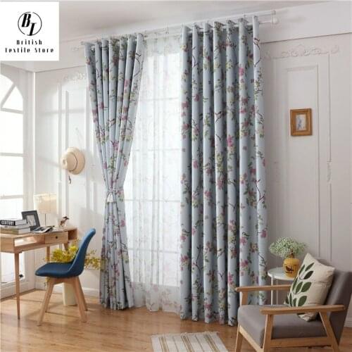 Modern Minimalist Magpie Print Shade Curtains for Living Dining Room Bedroom