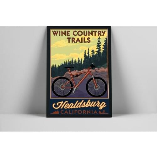 Healdsburg California Wine Country Trails Vintage Travel City Poster Landscape Art Canvas Painting Wall Print Picture Home Decor