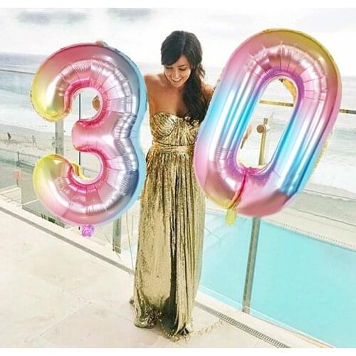 HOT Decorative 32 Inch Balloons In Gradient Colors For Birthday Party Color Digital Balloons NDS