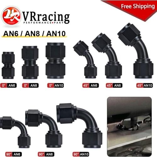 1PCS Universal 0 45 90 Degree AN6 AN8 AN10 Female to AN6 AN8 AN10 Female Hydraulic hose Elbow Oil Cooler Fitting Hose Fittings