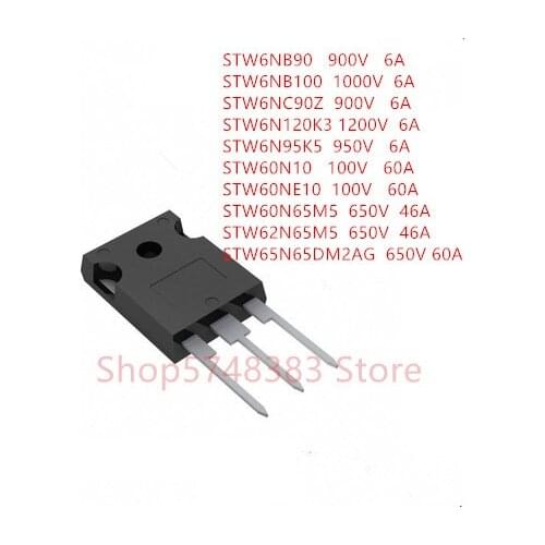 10PCS/LOT STW6NB90 STW6NB100 STW6NC90Z STW6N120K3 STW6N95K5 STW60N10 STW60NE10 STW60N65M5 STW62N65M5 STW65N65DM2AG TO-247