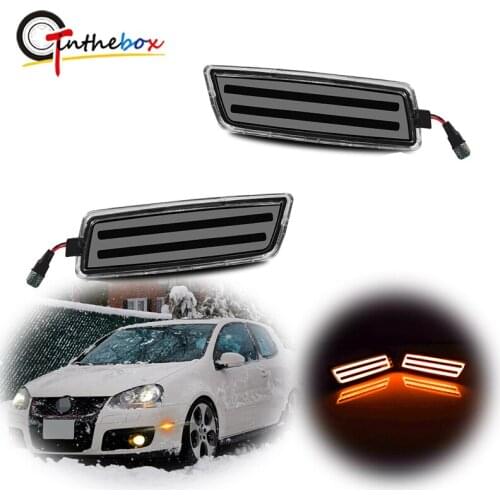 Gtinthebox 2PCS Amber Yellow LED Front Bumper Side Marker Lights For Volkswagen MK5 Golf/GTI Rabbit, Jetta, R32, MK6 Golf TDI