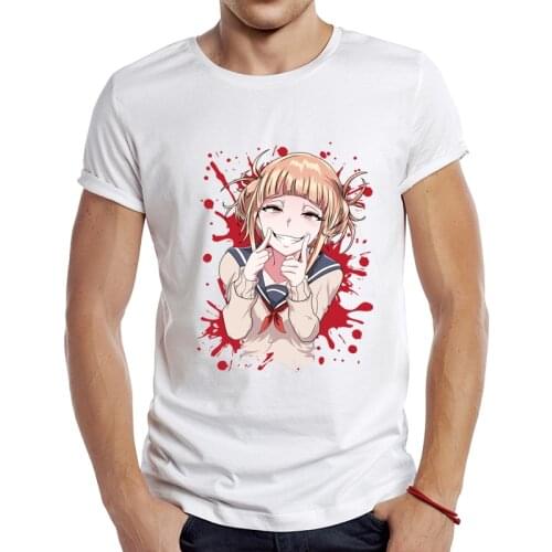 2021 Mens New Fashion Himiko Toga Design Short Sleeve T-Shirt Cool Printed Tops Hipster Tee Shirts