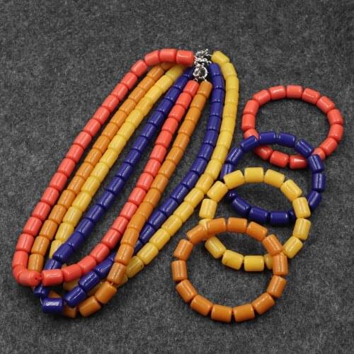 5 Colors Bridal Jewelry Set Necklaces Bracelet Sets African Beads Strand Necklaces Bangle Jewellery Wedding Engagement Gift B245