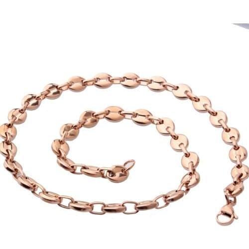 Fate Love Rose Gold 316L Stainless Steel Chain Necklace Women /Men Jewelry Fashion 7mm/9mm/11mm Link Chain Wholesale