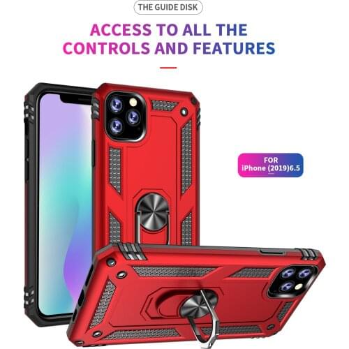For iPhone 11 Pro Max 8 Plus Xr Xs Max X SE 2020 Cases Shockproof Armor Case Ring Stand Bumper Phone Back Cover For 12 Pro Max