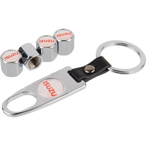 For ISUZU D-Max Elf Npr Mu-7 4JX1 Bighorn Trooper Rodeo Car Tyre Accessories Auto Wheel Dust Air Caps Rim Emblem Metal Keychain