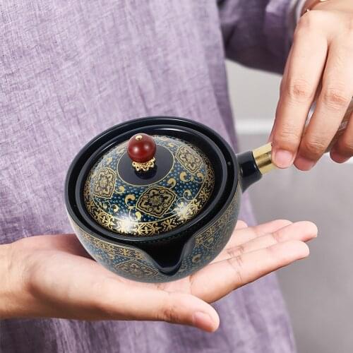 Ceramic Teapot Handheld Teapot Exquisite Tea Set Side Handle Tea Kettle