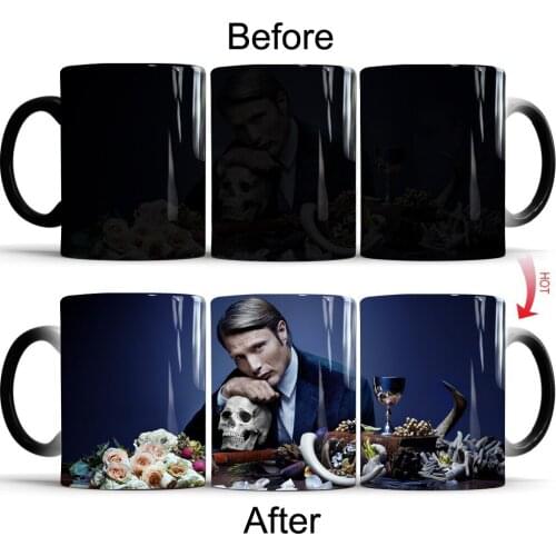 Hannibal Coffee Mug 350ml Ceramic Heat Changing Color Magic Tea Mugs Cup Creative Gift Cups