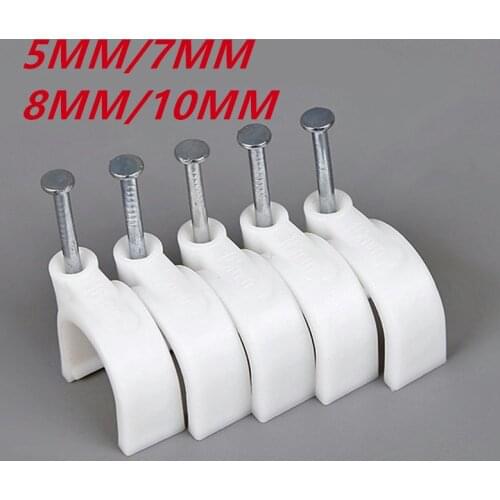 5MM/6MM/7MM/10MM Circle Path Circle cable clips cable nail wire clips 100PCS/bag cable clips Round white Line car