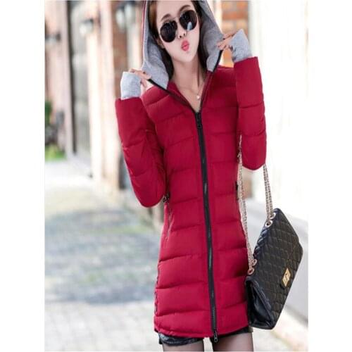 New Younger Crowd Winter Jacket Women Beige White Cotton Coat Plus Size Clothing Hooded Slim Casual Parka