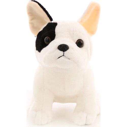 Cute French Bulldog Plush Toy Sitting Pose Mascot Shadows Dog Stuffed Doll for Kids Gift