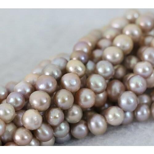 Fashion purple freshwater natural nearround pearl loose beads women weddings party gifts wholesale price jewelry 15 inch B1367