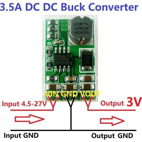 DC 5V 6V 9V 12V to 3V 3.5A High-Power DC-DC Step-Down Buck Converter Module