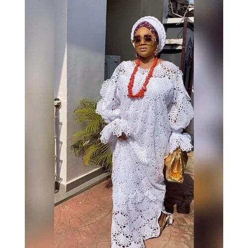 Islamic African Dress Women Fashion Two Piece Long Robe and Vest Dresses Maxi Sexy Hollow Out Vestido De Mujer White Clothing