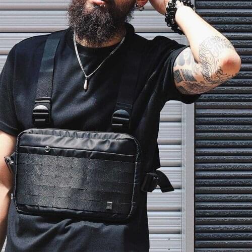 Chest Rig Vest HipHop Streetwear Functional Chest Bag for Men Shoulder Bag Adjustable Tactical Streetwear Bags Kanye Waist Packs
