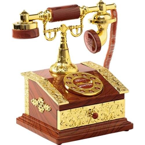 Creative Kit Vintage Plastic Music Box Gold Decorative Boxes Antique Music Production Unique Gifts Caja Musical Boxes DI50MB