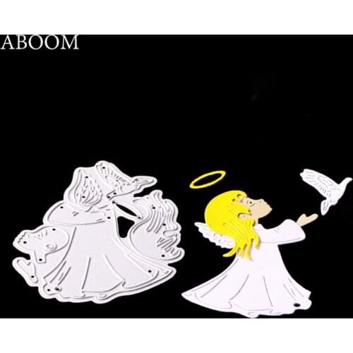 ABOOM New Angel Girl Metal Cutting Dies Scrapbooking Embossing Dies Cut Stencils Christmas Xmas DIY Cards DIY Decorative Craft