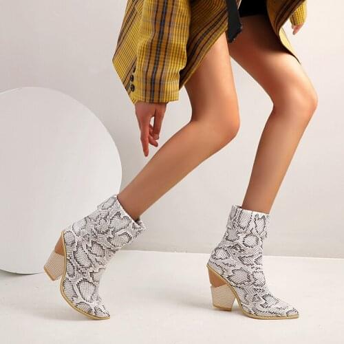 European and American style new short boots pointed Martin boots thick-heeled sleeve womens boots autumn and winter new high-he