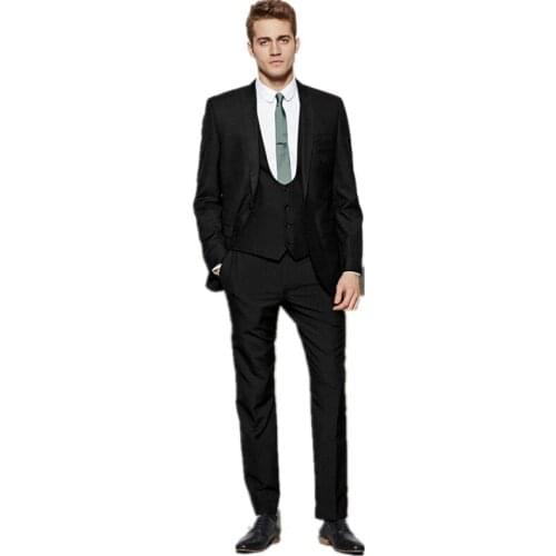 New Mens suits Black Mens Wedding Suits Groomsmen Formal Suits 3 Piece Custom Made Party Suits