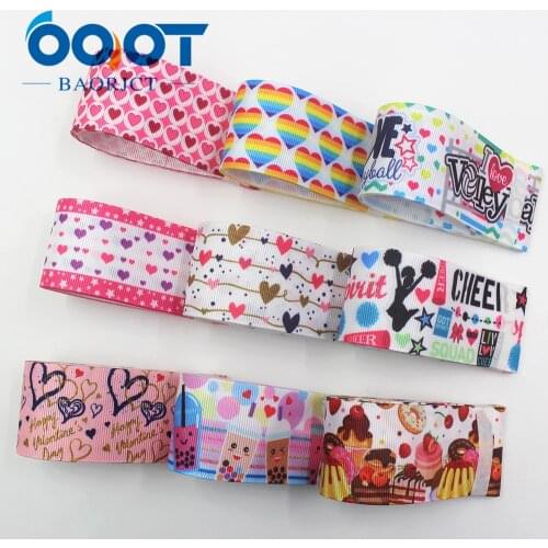OOOT BAORJCT I-191123-2569,38mm 10yards Cartoon Thermal transfer Printed grosgrain Ribbons,bow cap,Clothing,Party DIY Decoration