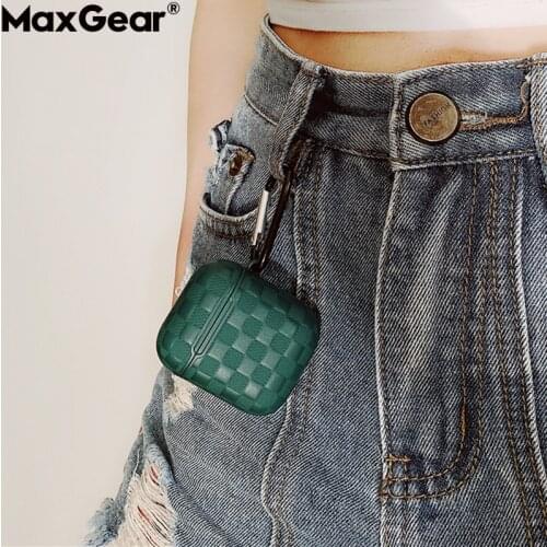 Weave Soft Silicone Earphone Case For Apple Airpods 2 1 Cover Air Pods Pro 3 Protection Airpods2 Funda Aipods With Keychain Hook