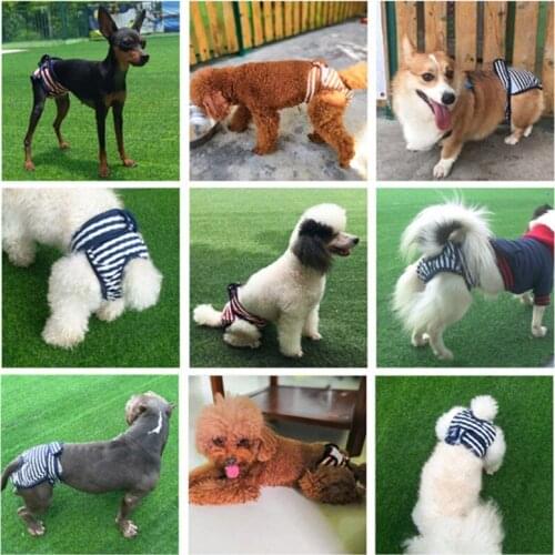 Pet Striped Pants Dog Physiological Pants Washable Female Dog Shorts Panties Menstruation Underwear Briefs Jumpsuit 2 2 2 2 1